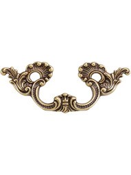 Medium Rococo Pull - 2 1/2" Center-to-Center in Antique Brass Dark