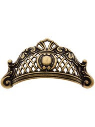 3 13/16" Baroque Bin Pull in Antique Brass Dark