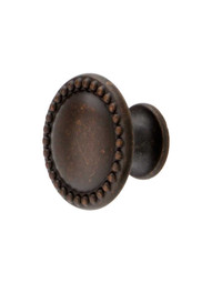 Beaded Round Cabinet Knob in Oil Rubbed Bronze