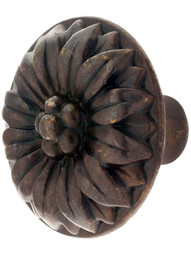 19th Century Flower Design Cabinet Knob in Oil-Rubbed Bronze