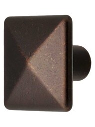 Pyramid-Style Cabinet Knob - 1" Square In Oil Rubbed Bronze