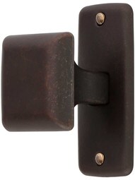 Mission Square Cabinet Knob with Rectangular Backplate in Oil Rubbed Bronze