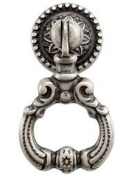 Flower Design Pendant Pull in Old Iron