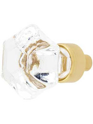 1" Glass Cabinet Knob in Polished Brass