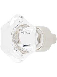 1" Glass Cabinet Knob in Polished Nickel