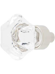 1" Glass Cabinet Knob in Polished Nickel