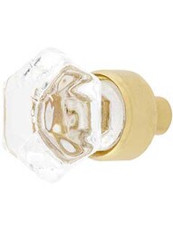 3/4" Glass Cabinet Knob in Polished Brass