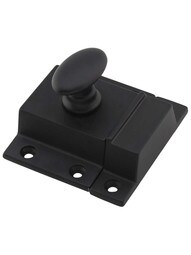 Plain Cabinet Latch - 2" Square in Flat Black
