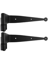 12" Pair of Shutter-Strap Hinges with Plate Pintles - 3 1/4" Offset
