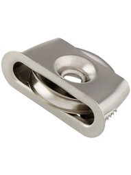 Wrought Steel Press-Fit Sash Pulley - 2-Inch Diameter Wheel in Polished Nickel