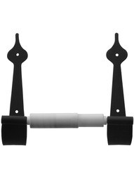 Forged-Iron Toilet Paper Holder with Heart Tips.