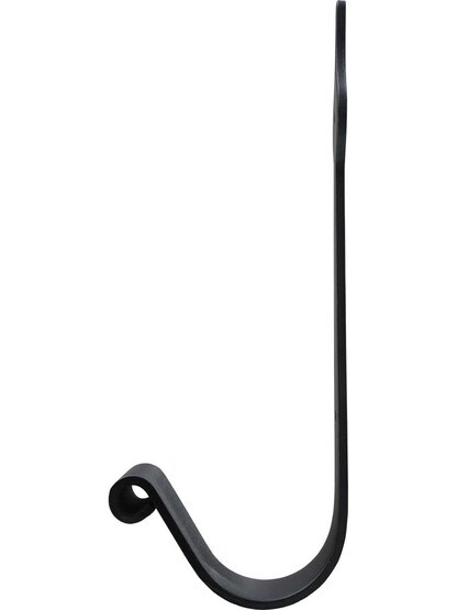Alternate View of Extra Large Forged-Iron Hook with a Lacquered Black Finish.