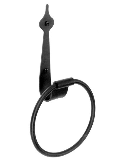 Alternate View of Forged Iron Spear Towel Ring.