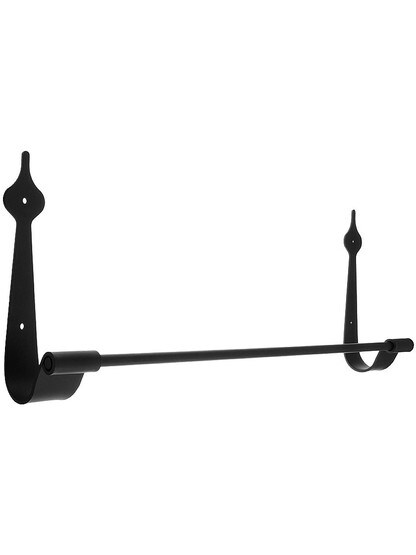 Forged Iron 19 1/2 inch Towel Bar with a Lacquered Black Finish