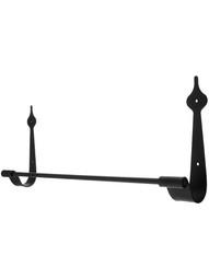 Forged Iron 19 1/2 inch Towel Bar with a Lacquered Black Finish