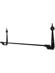 Forged Iron 25 1/2 inch Towel Bar with a Lacquered Black Finish