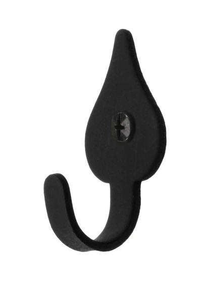 1 1/2 inch Forged-Iron Colonial Heart Hook with a Lacquered Black Finish.