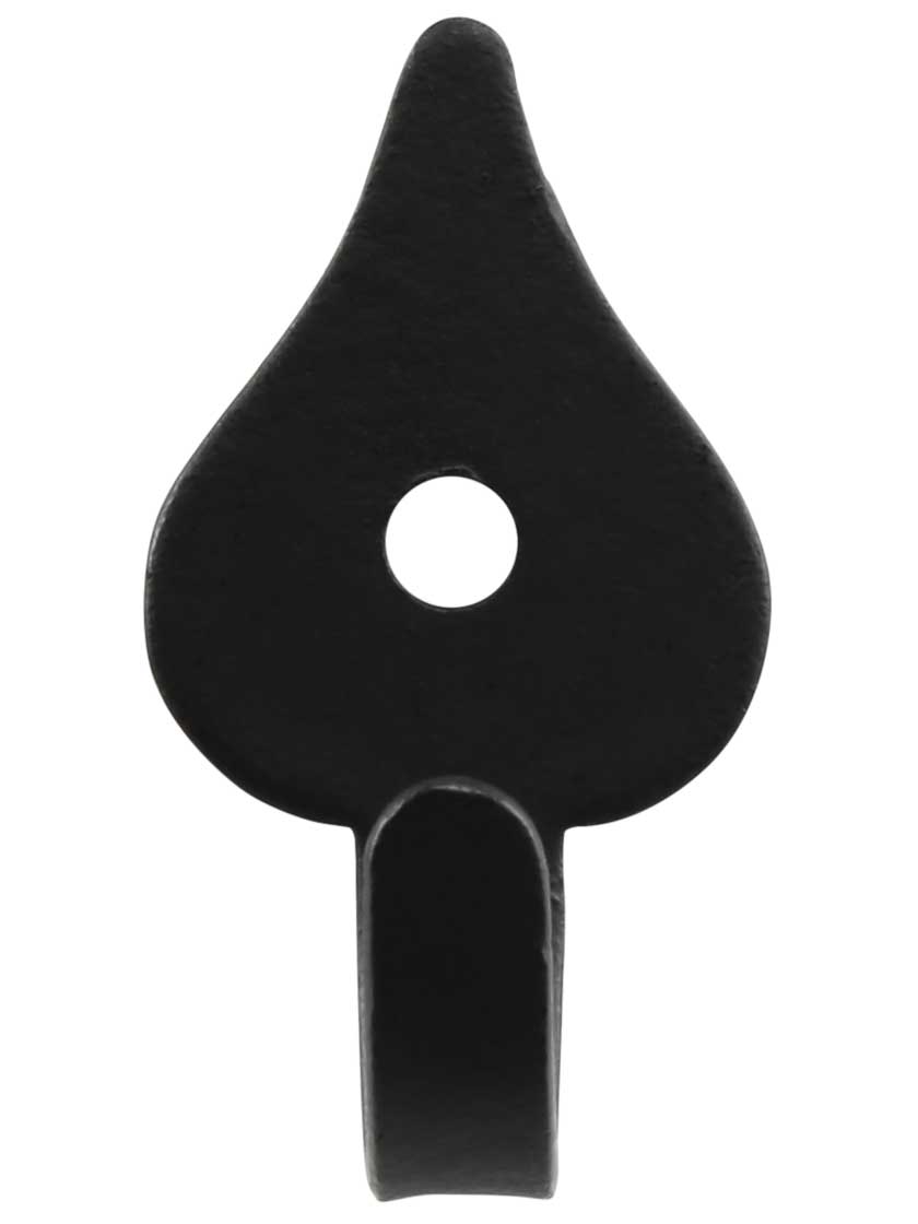 Alternate View 2 of 1 1/2 inch Forged-Iron Colonial Heart Hook with a Lacquered Black Finish.