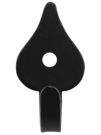 Alternate View 2 of 1 1/2 inch Forged-Iron Colonial Heart Hook with a Lacquered Black Finish.