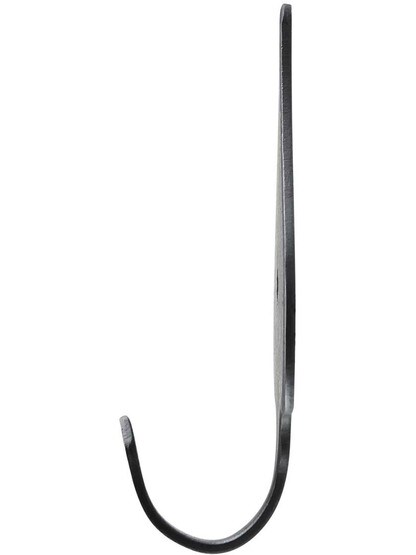 Alternate View of 3 inch Forged-Iron Colonial Heart Hook with a Lacquered Black Finish.