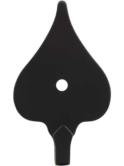 Alternate View 2 of 3 inch Forged-Iron Colonial Heart Hook with a Lacquered Black Finish.