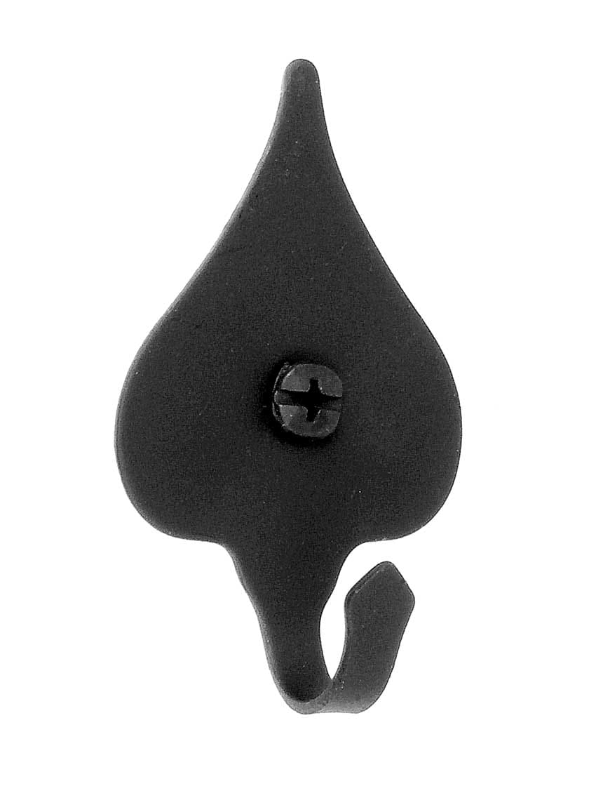 Alternate View 3 of 3 inch Forged-Iron Colonial Heart Hook with a Lacquered Black Finish.