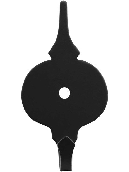 Alternate View 2 of 3 1/4 inch Forged-Iron Swordfish Colonial Hook with a Lacquered Black Finish.