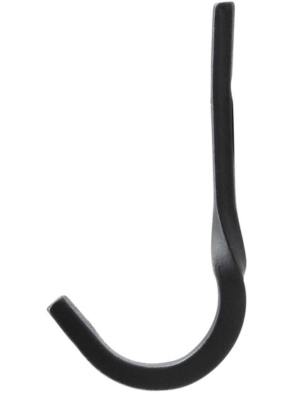 Alternate View of Forged Iron Cut-Nail Colonial Hook with a Lacquered Black Finish.