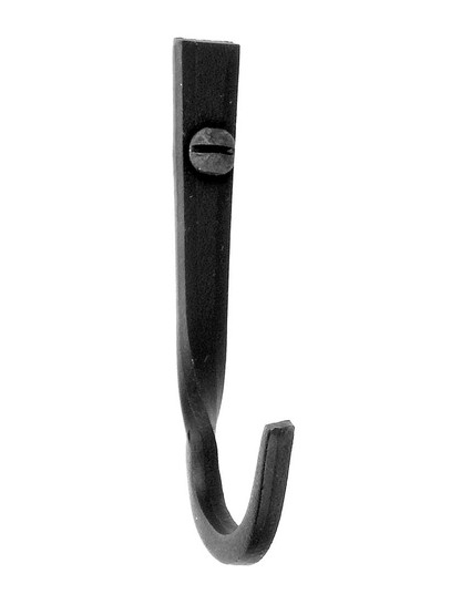 Alternate View 3 of Forged Iron Cut-Nail Colonial Hook with a Lacquered Black Finish.