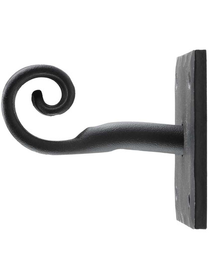 Alternate View of Forged-Iron Coat Hook With Square Backplate.