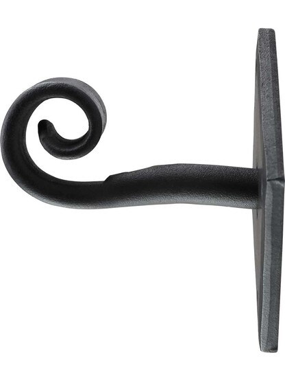 Alternate View of Forged-Iron Coat Hook With Diamond Backplate.