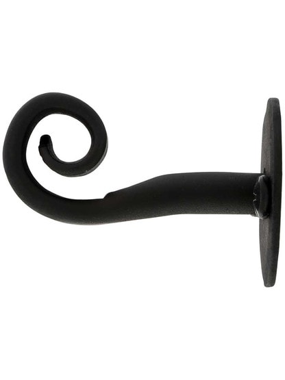 Alternate View of Forged Iron Coat Hook With Round Backplate.