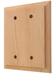 Alder Wood Unfinished Double-Blank Cover Plate