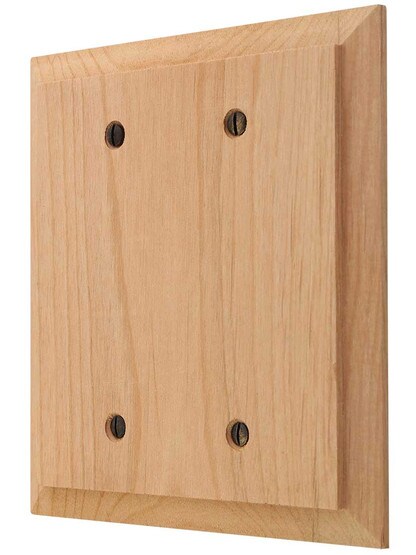 Alder Wood Unfinished Double-Blank Cover Plate.