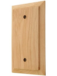 Alder Wood Unfinished Single-Blank Cover Plate