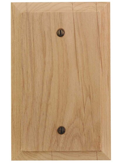 Alternate View of Alder Wood Unfinished Single-Blank Cover Plate.