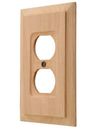 Alder Wood Unfinished Single-Duplex Cover Plate