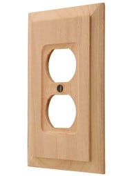 Alder Wood Unfinished Single-Duplex Cover Plate