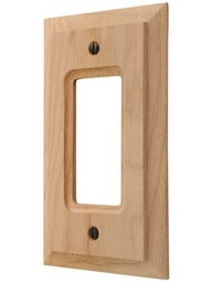 Alder Wood Unfinished Single-GFI Switch Plate.