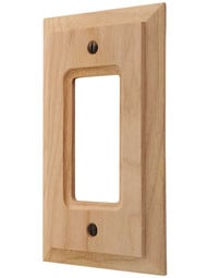 Alder Wood Unfinished Single-GFI Switch Plate