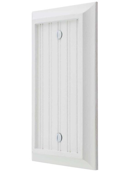 Cottage White Wood Single-Blank Cover Plate.