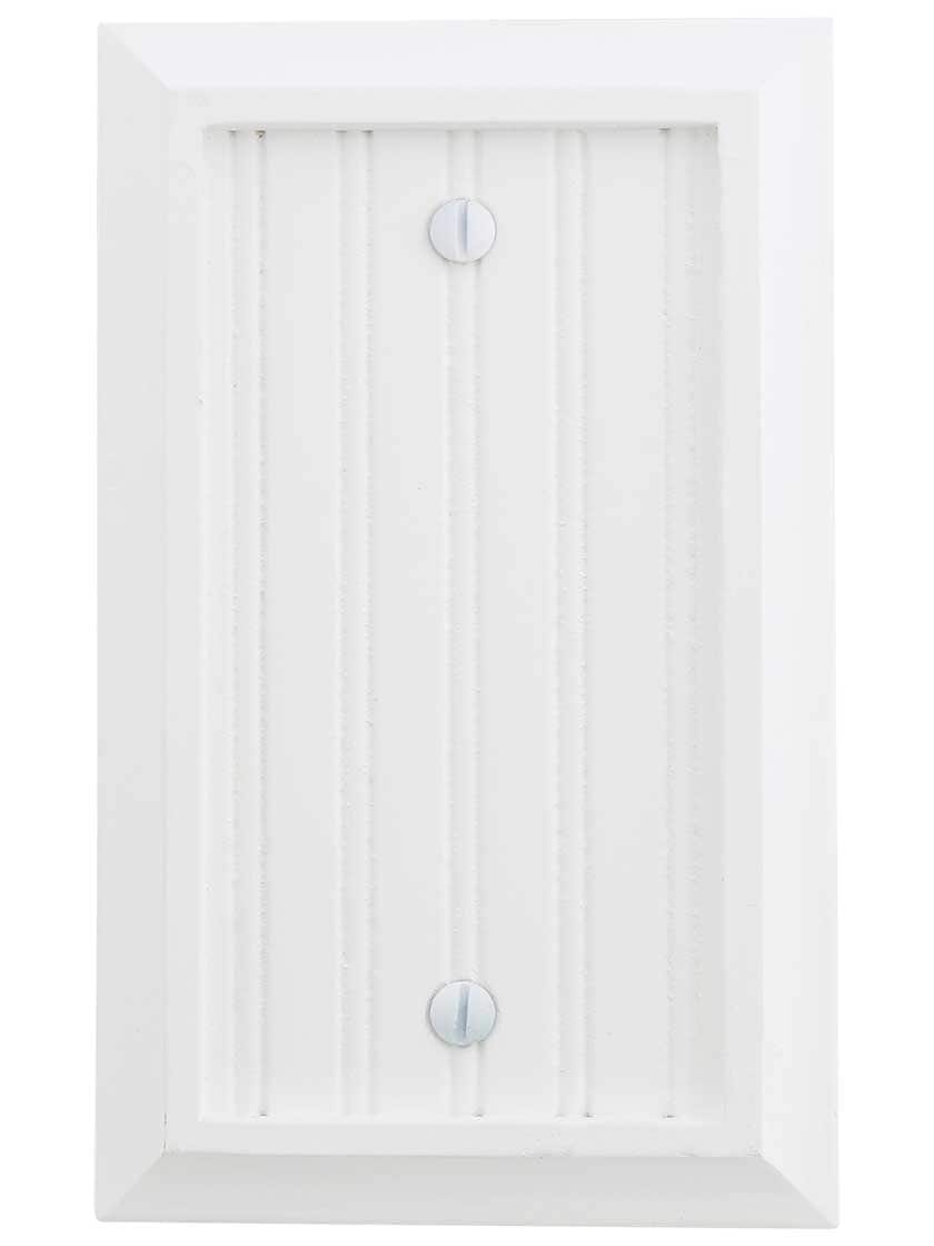 Alternate View of Cottage White Wood Single-Blank Cover Plate.