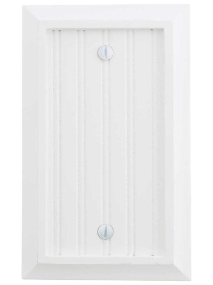 Alternate View of Cottage White Wood Single-Blank Cover Plate.