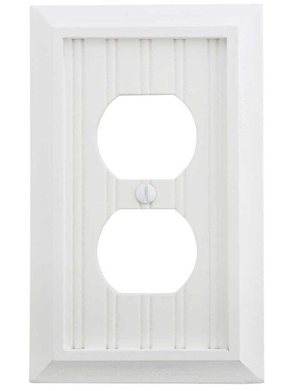 Alternate View of Cottage White Wood Single-Gang Duplex Cover Plate.
