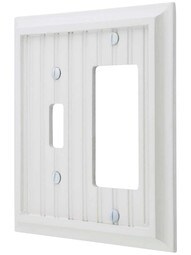 Cottage White-Wood Toggle/GFI Combination Switch Plate.