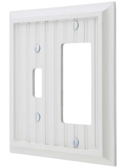 Cottage White-Wood Toggle/GFI Combination Switch Plate.