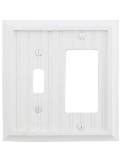Alternate View of Cottage White-Wood Toggle/GFI Combination Switch Plate.