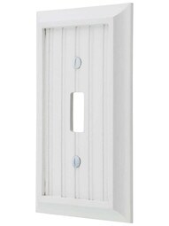 Cottage White Wood Single-Toggle Switch Plate.