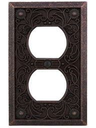 Art Plates - Duplex Black Outlet Cover Decorative Metal Wall Plate - 1 Gang Outlet Plug Cover - Black Floral (Printed Image) - Made in USA Art Plates - Duplex Black Outlet Cover Decorative Metal Wall Plate - 1 Gang Outlet Plug Cover - Black Floral (Printed Image) - Made in USA