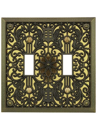 Alternate View of Filigree Double-Toggle Switch Plate.
